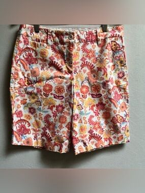 Talbots Perfect Short 9.5" Floral Paisley Print Petite 10P